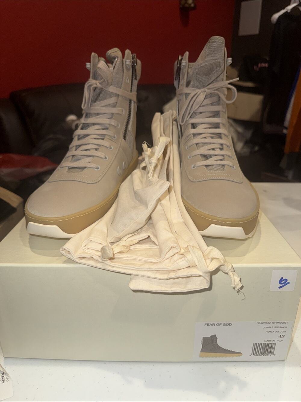 Fear of God Grey Jungle High-Top Sneakers Brand New! Size 42